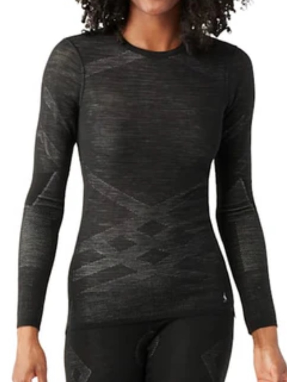 Smartwool Intraknit 200 Long Sleeve Black White Printed Small